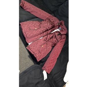 Burgundy jacket w/ fuzzy soft white lining!
